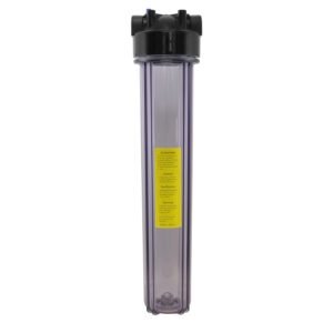 20″ Clear Water Filter Housing w/ 3/4″ Ports & Pressure Release (Accepts 20″ x 2.5″ Cartridges) by Global Solutions