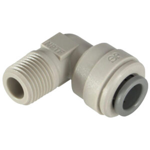 John Guest 1/4" OD x 1/8" NPTF Fixed Elbow (Acetal)