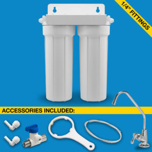 Dual Stage Under-sink Filter System with Faucet (H2O UCF-02-JG)